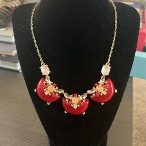 NWT Limited red jeweled necklace. Matching earrings in another post
